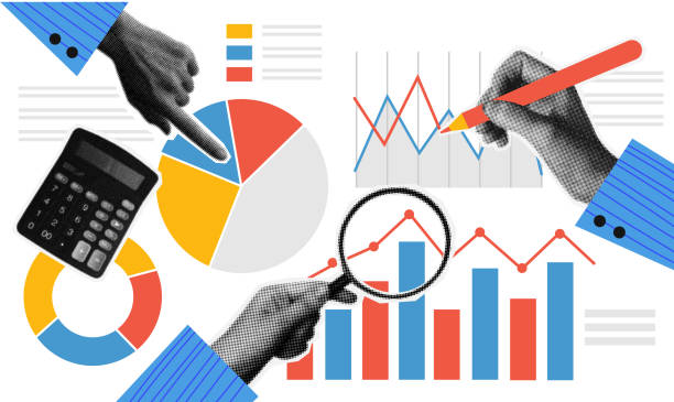 Analytics graph halftone business campaign QA review performance concept
