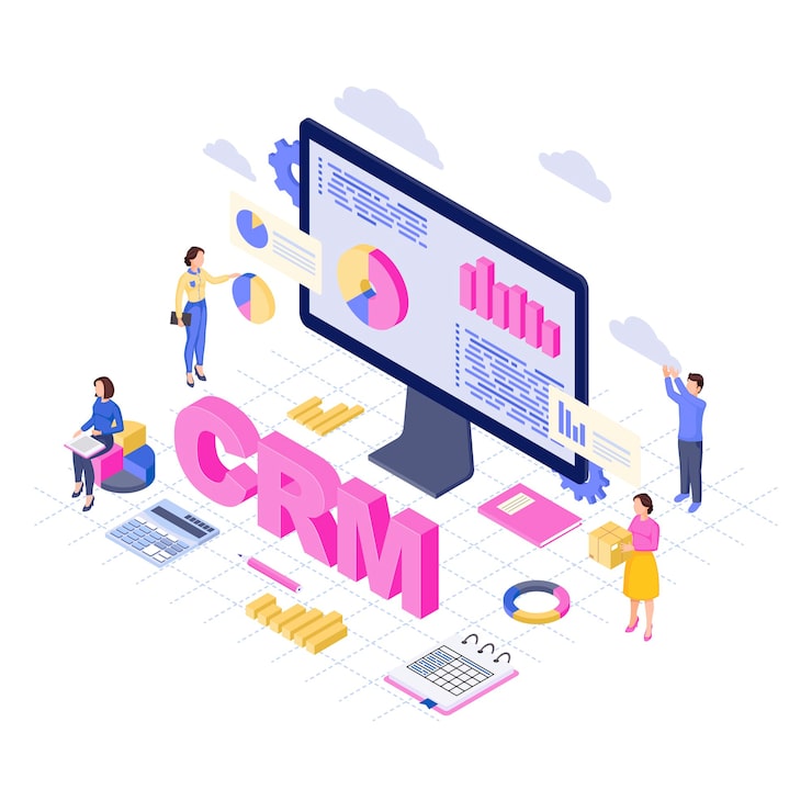 CRM software platform marketing sales data analytics integration abstract