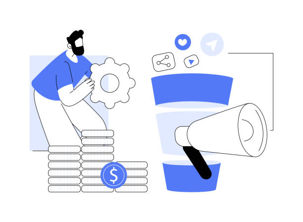 Sales pipeline management conversion MQL opportunity abstract illustration