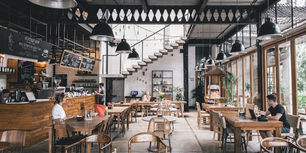 Mexican restaurant with authentic decor and customers dining
