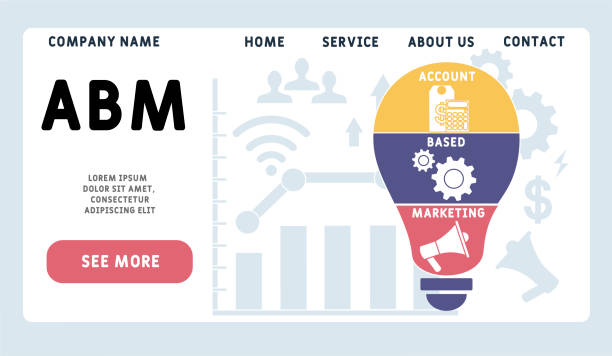 ABM account based marketing acronym abstract concept illustration